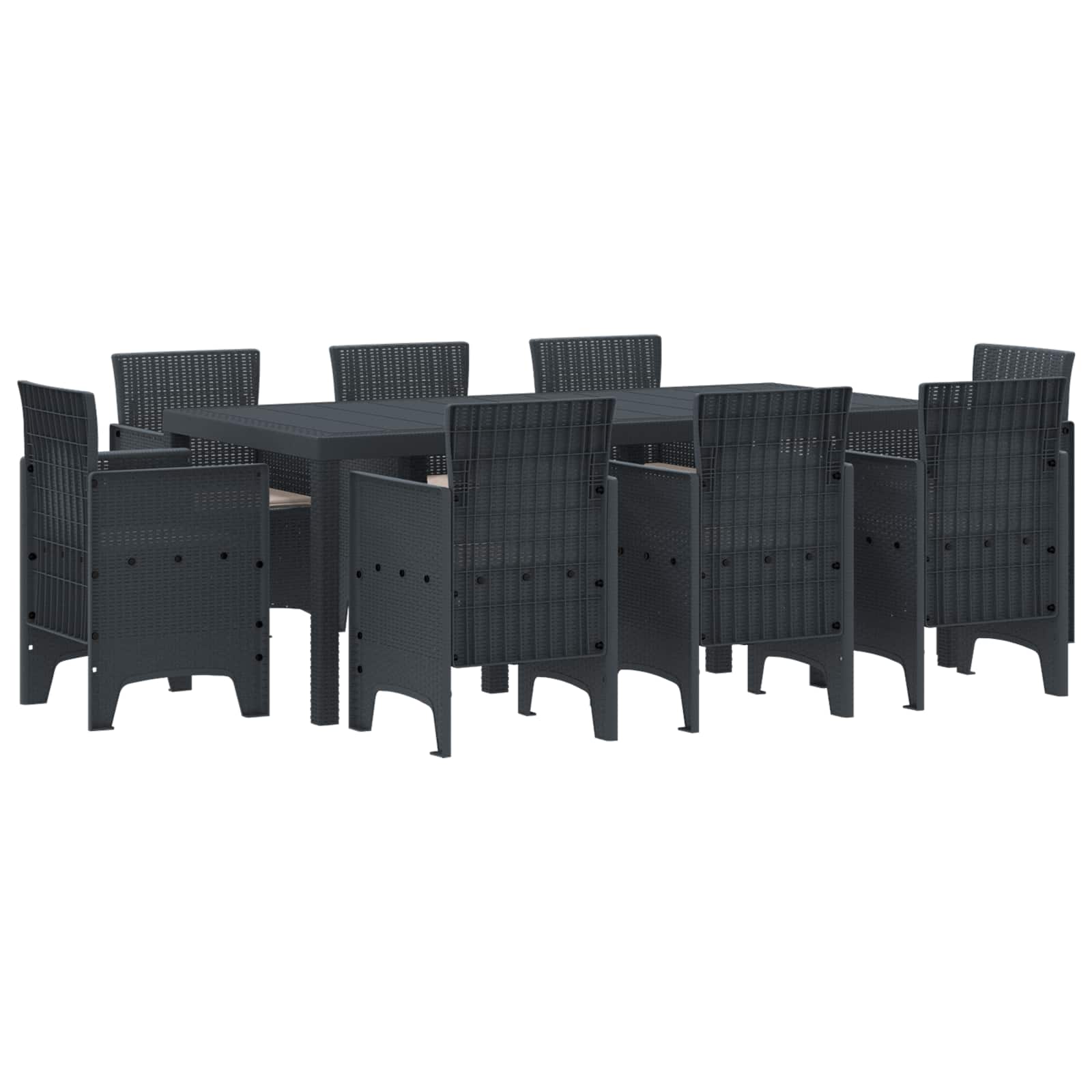 Zahradní jídelní souprava 9 pcs Antracit Polypropylen