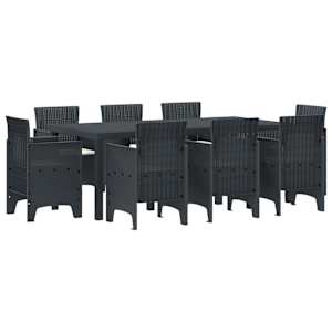 Zahradní jídelní souprava 9 pcs Antracit Polypropylen - obrázek 2
