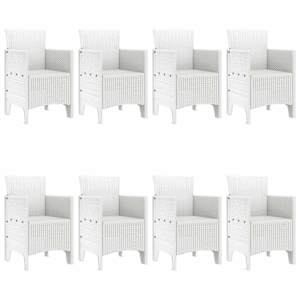 Zahradní jídelní souprava 9 pcs Bílá Polypropylen - obrázek 4
