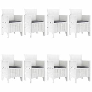 Zahradní jídelní souprava 9 pcs Bílá Polypropylen - obrázek 4