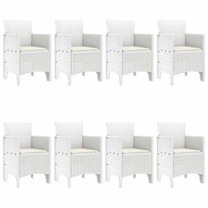 Zahradní jídelní souprava 9 pcs Bílá Polypropylen - obrázek 4