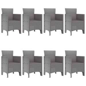 Zahradní jídelní souprava 9 pcs Světle šedá Polypropylen - obrázek 4
