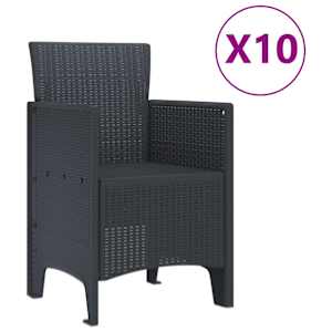 Zahradní jídelní souprava 11 pcs Antracit Polypropylen - obrázek 5