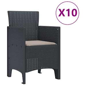 Zahradní jídelní souprava 11 pcs Antracit Polypropylen - obrázek 5