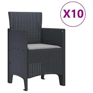 Zahradní jídelní souprava 11 pcs Antracit Polypropylen - obrázek 5