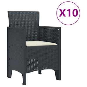 Zahradní jídelní souprava 11 pcs Antracit Polypropylen - obrázek 5