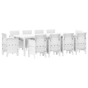 vidaXL Aia s&ouml;&ouml;gilaudade komplekt 11 tk Valge Pol&uuml;prop&uuml;leen