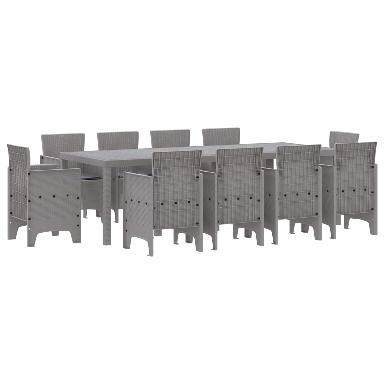 vidaXL Aia söögilaudade komplekt 11 pcs Helehall Polüpropüleen