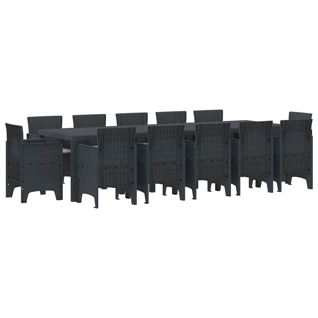 Puutarhapöytäsetti tyynyillä tyynyllä tyynyllä 13 pcs