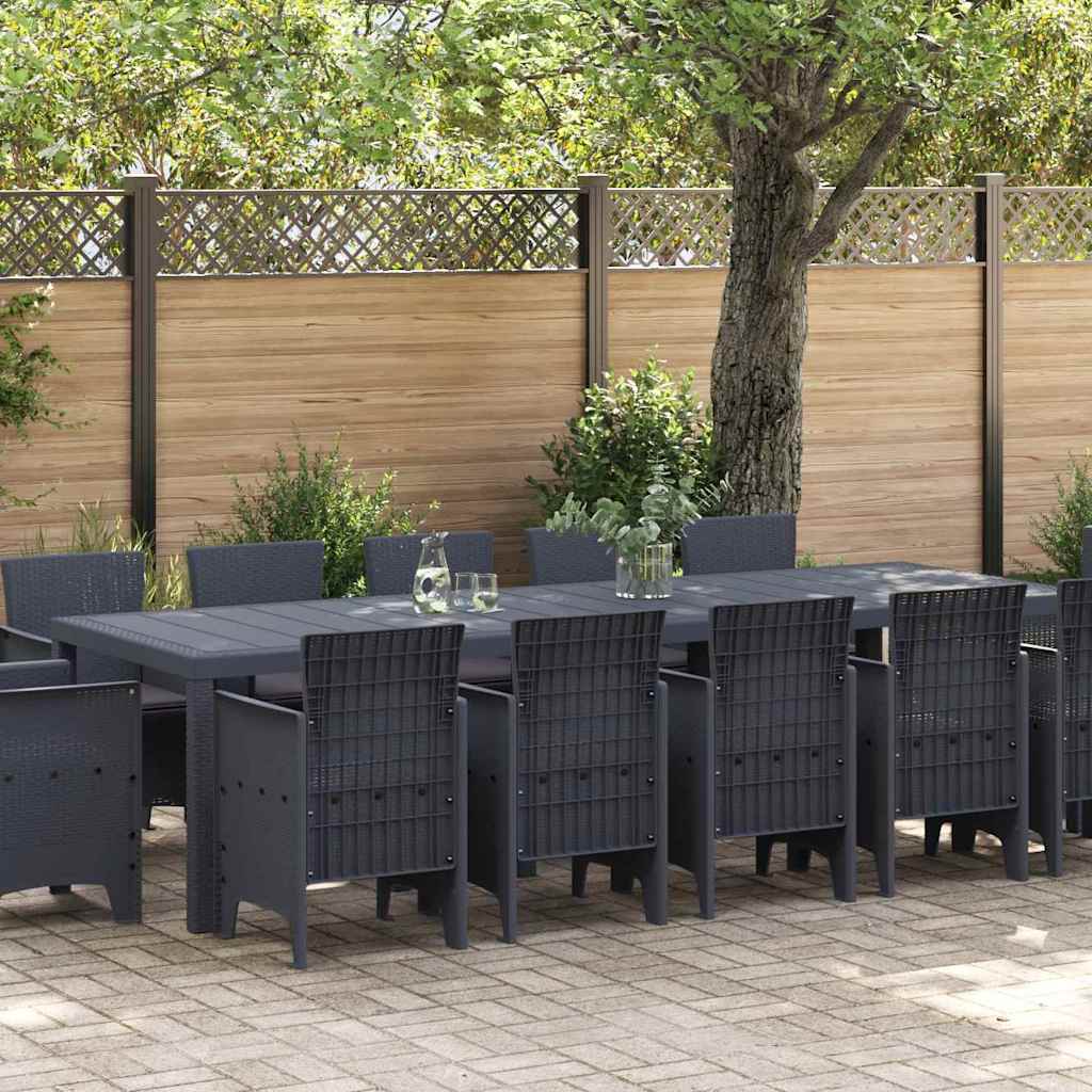 Piharuokailu setti 13 pcs Antrasiitti 300 x 100 x 73 cm Muovi