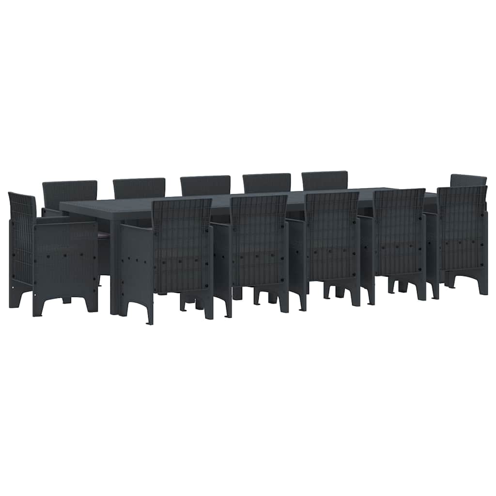 Piharuokailu setti 13 pcs Antrasiitti 300 x 100 x 73 cm Muovi