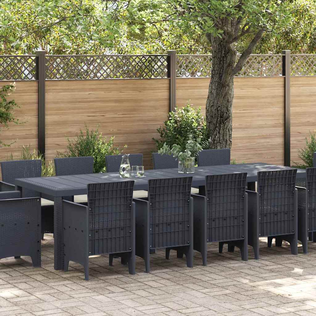 Piharuokailu setti tyynyllä tyynyllä 13 pcs Antrasiitti Large Polyrattan