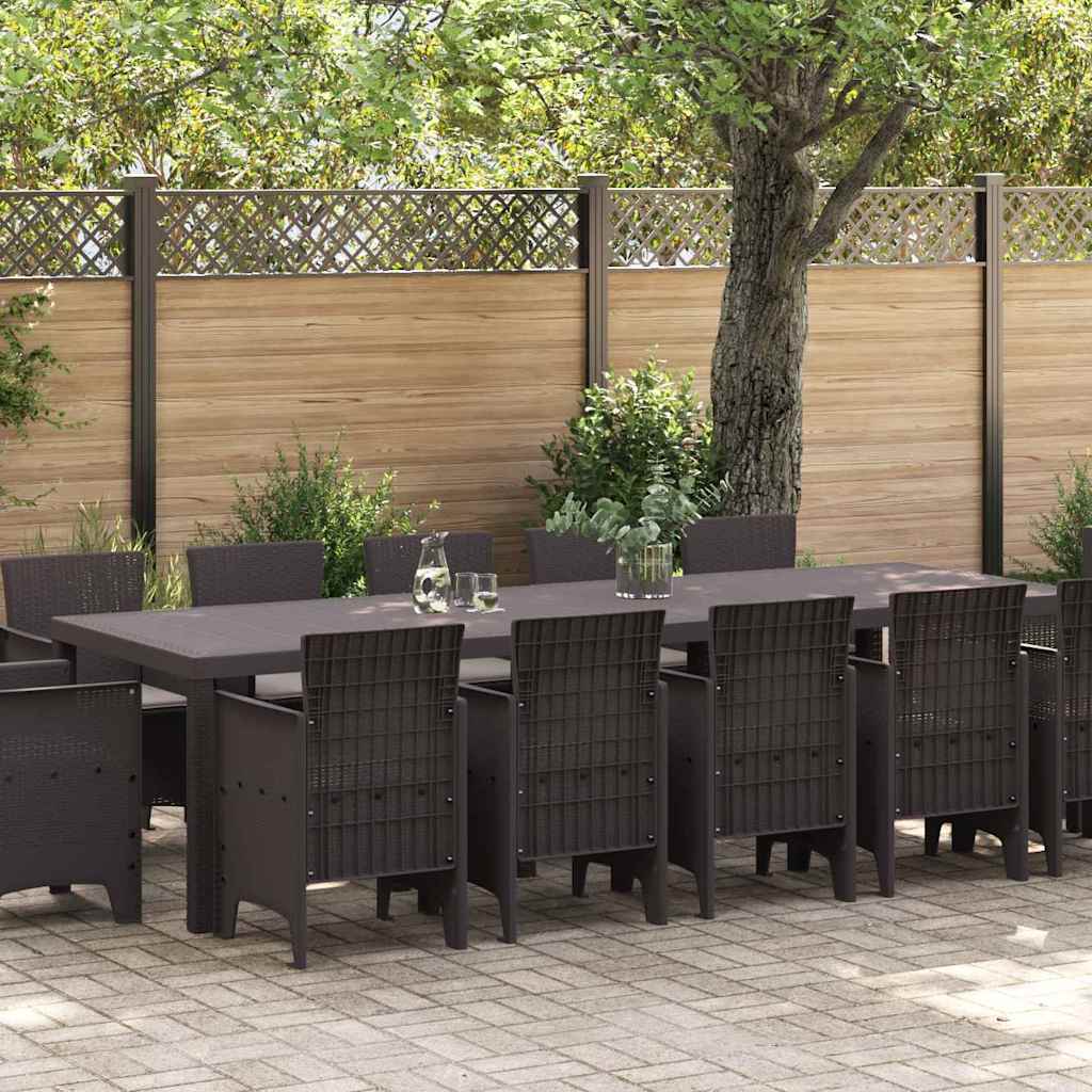 Piharuokailu setti 13 pcs Ruskea ja Taupe 300 x 100 x 73 cm