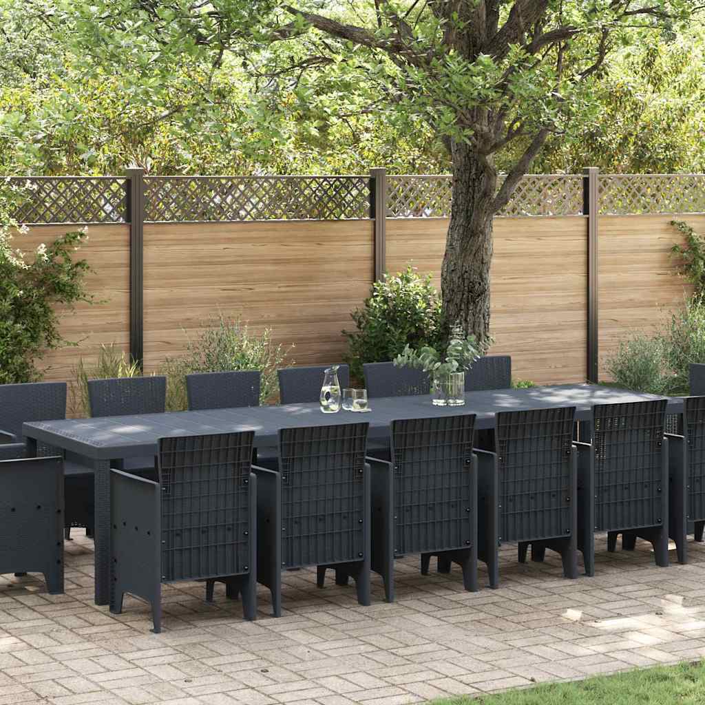 15 Del Have Spisestue Sæt Antracit Polyrattan&&vidaXL Have Bord Antracit 200x100x73 cm Polyrattan&&vidaXL Have Bord Antracit 150x100x73 cm Polyrattan&&vidaXL Have Stole 2 stk Antracit Polyrattan&&vidaXL Have Stole 4 stk Antracit Polyrattan