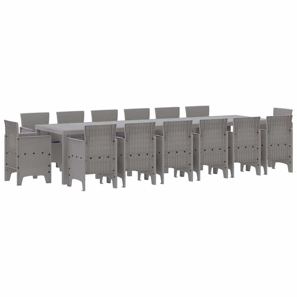 Puutarha Ruokailu Setti 15 pcs Vaaleanharmaa 14-hengen
