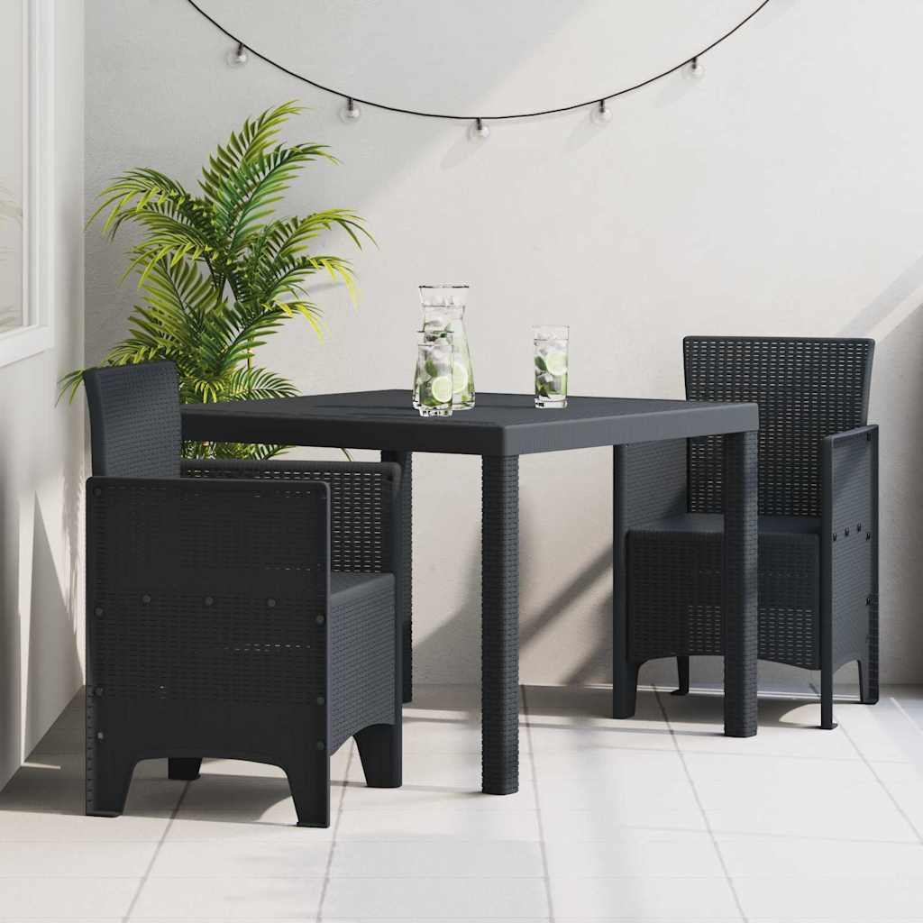 3-osaline aiamööbli söögikomplekt antriit polü rattan