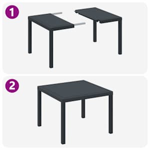 Zahradní jídelní souprava 3 pcs Antracit Polypropylen - obrázek 3