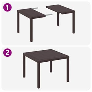 Zahradní jídelní souprava 3 pcs Hnědá Polypropylen - obrázek 3