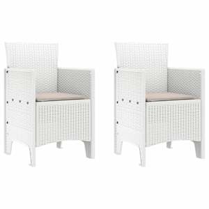Zahradní jídelní souprava 3 pcs Bílá Polypropylen - obrázek 5