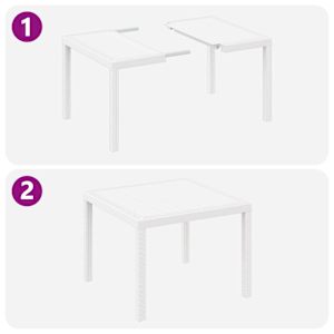 Zahradní jídelní souprava 3 pcs Bílá Polypropylen - obrázek 9