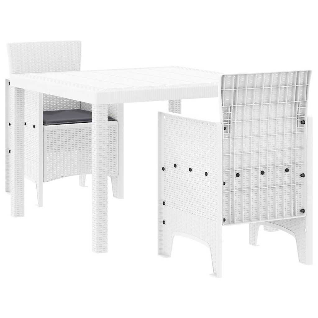 Puutarhakalustesarja 3 pcs Valkoinen 100 x 100 x 73 cm