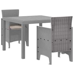 Zahradní jídelní souprava 3 pcs Světle šedá Polypropylen - obrázek 2
