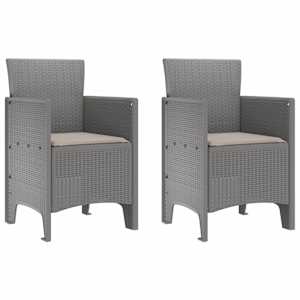 Zahradní jídelní souprava 3 pcs Světle šedá Polypropylen - obrázek 5