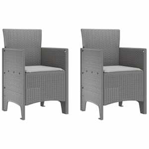 Zahradní jídelní souprava 3 pcs Světle šedá Polypropylen - obrázek 5