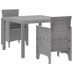 Zahradní jídelní souprava 3 pcs Světle šedá Polypropylen - obrázek 2