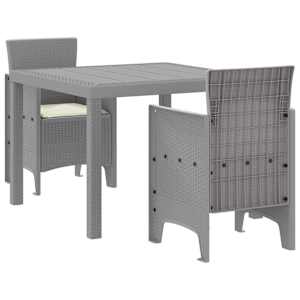 Zahradní jídelní souprava 3 pcs Světle šedá Polypropylen - obrázek 2