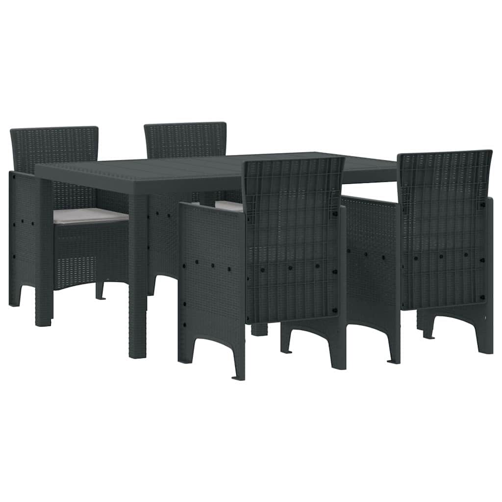 Puutarhakalustesetti 5 pcs Antrasiitti 150 x 100 x 73 cm