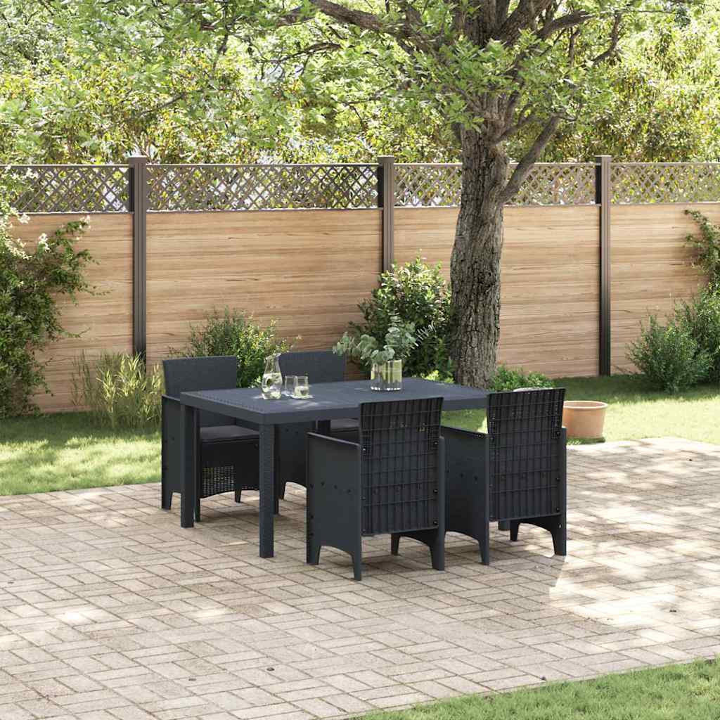 Záhradný jedálenský set 5 pcs Antracit 150 x 100 x 73 cm 3378695