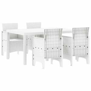 Zahradní jídelní souprava 5 pcs Bílá Ratan Polt - obrázek 2