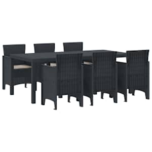 Zahradní jídelní souprava 7 pcs Antracitová Polypropylen - obrázek 1
