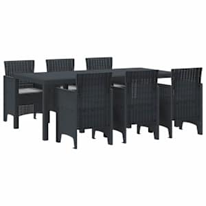 Zahradní jídelní souprava 7 pcs Antracit Polypropylen - obrázek 1