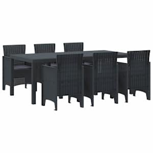 Zahradní jídelní souprava 7 pcs Antracitová Polypropylen - obrázek 1