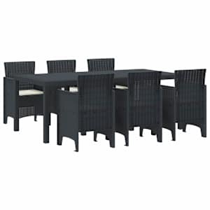 Zahradní jídelní souprava 7 pcs Antracit Polypropylen - obrázek 1