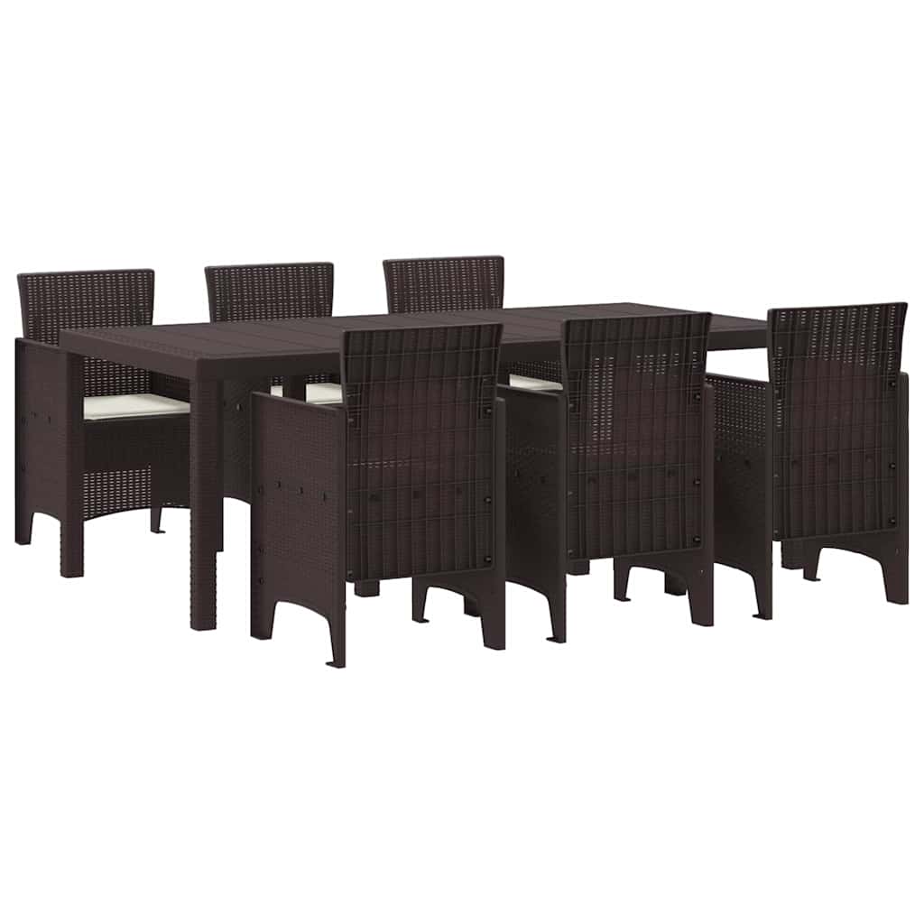 Puutarhatarjoilupöytä 7 pcs Ruskea 200 x 100 x 73 cm
