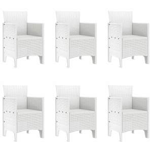 Zahradní jídelní souprava 7 pcs Bílá Polypropylen - obrázek 5