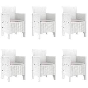 Zahradní jídelní souprava 7 pcs Bílá Polypropylen - obrázek 5