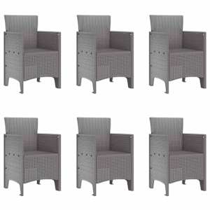 Zahradní jídelní souprava 7 pcs Světle šedá Polypropylen - obrázek 5