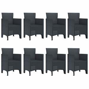 Zahradní jídelní souprava 9 pcs Antracit Polypropylen - obrázek 5