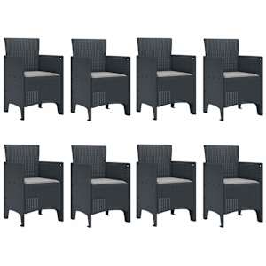 Zahradní jídelní souprava 9 pcs Antracit Polypropylen - obrázek 5