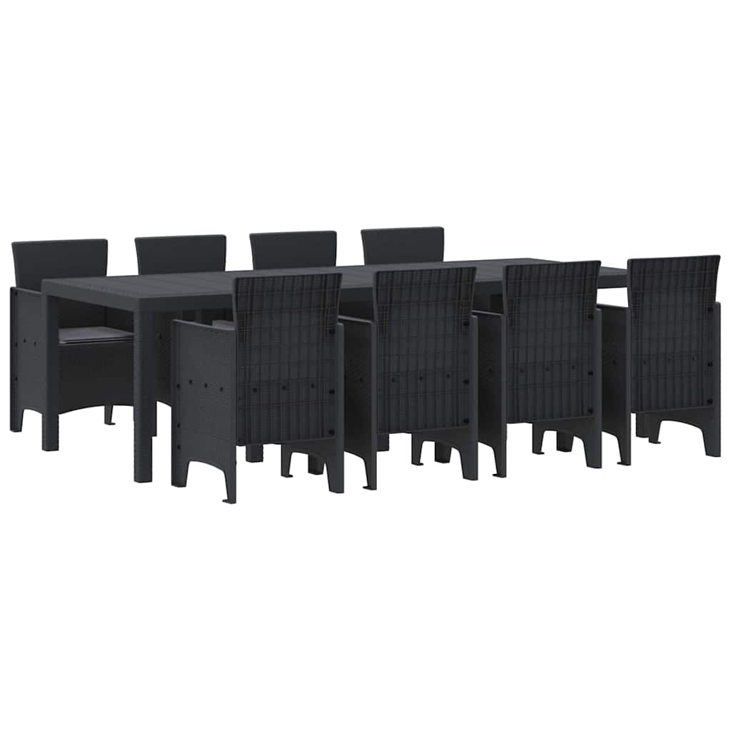 Puutarhakalustesetti 9 pcs Antrasiitti 250 x 100 x 73 cm