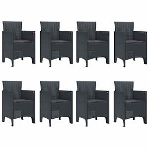 Zahradní jídelní souprava 9 pcs Antracit Polypropylen - obrázek 5