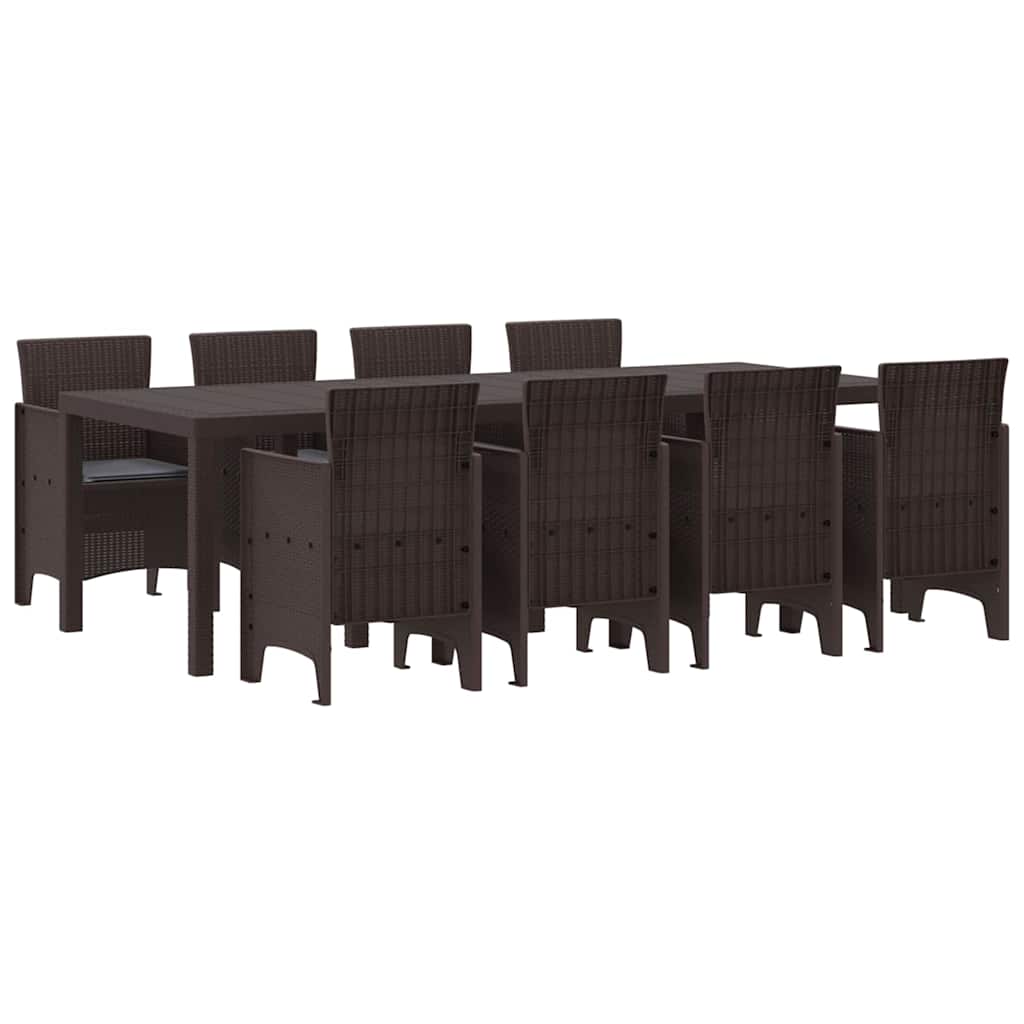 Puutarhakalustesarja 9 pcs Ruskea 250 x 100 x 73 cm