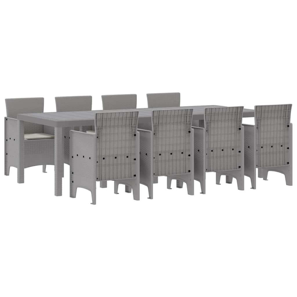 Ulkopöytäryhmä 9 pcs Valkoinen 250 x 100 x 73 cm Muovikuitu