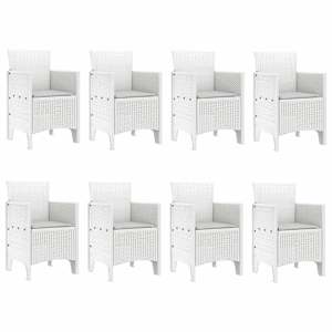 Zahradní jídelní souprava 9 pcs Bílá Polypropylen - obrázek 5