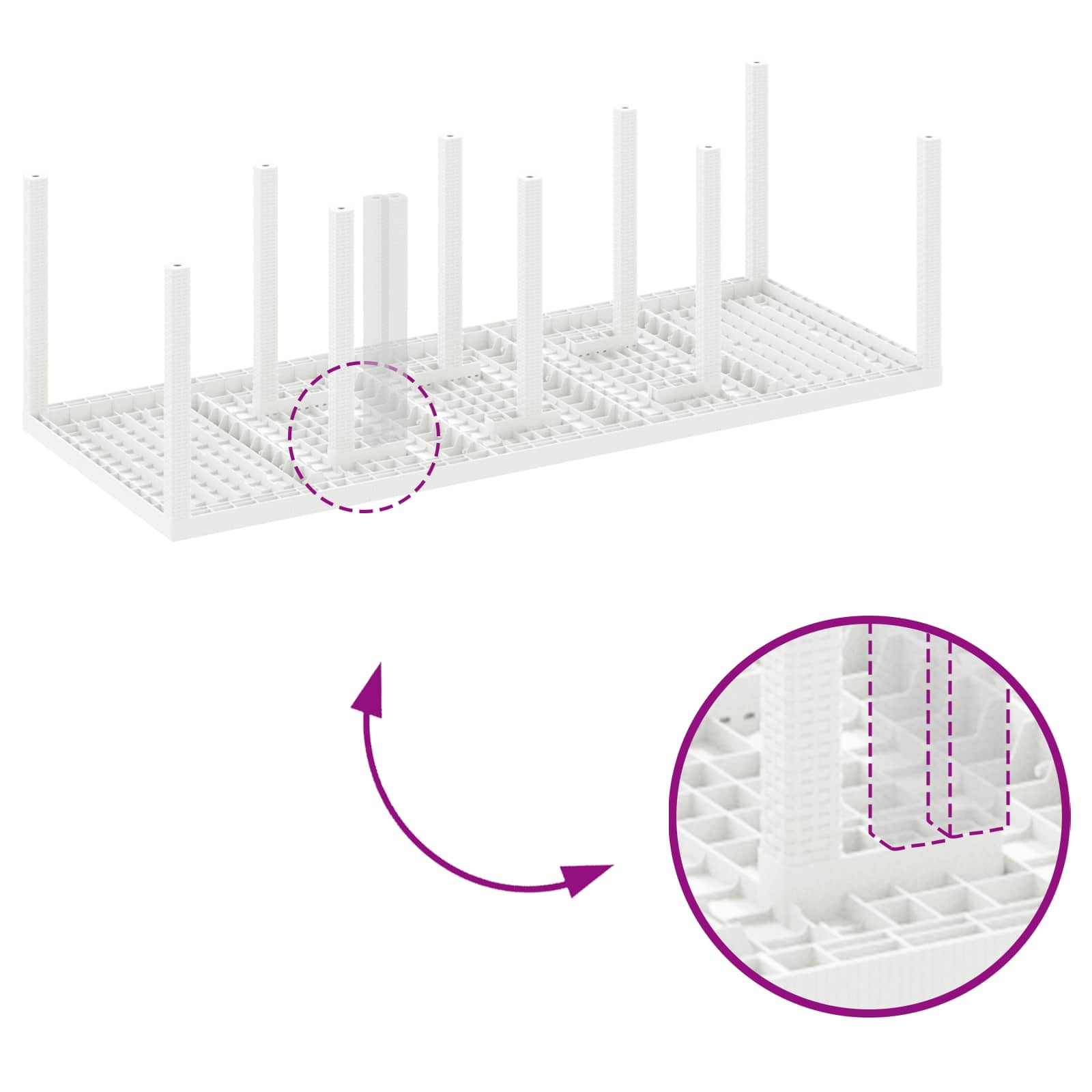 Aia söögilaudade komplekt 9 pcs Valge Polüpropüleen 170 Kõik vajalik sinu aeda ja koju! Aia söögilaudade komplekt 9 pcs Valge Polüpropüleen - Image 9