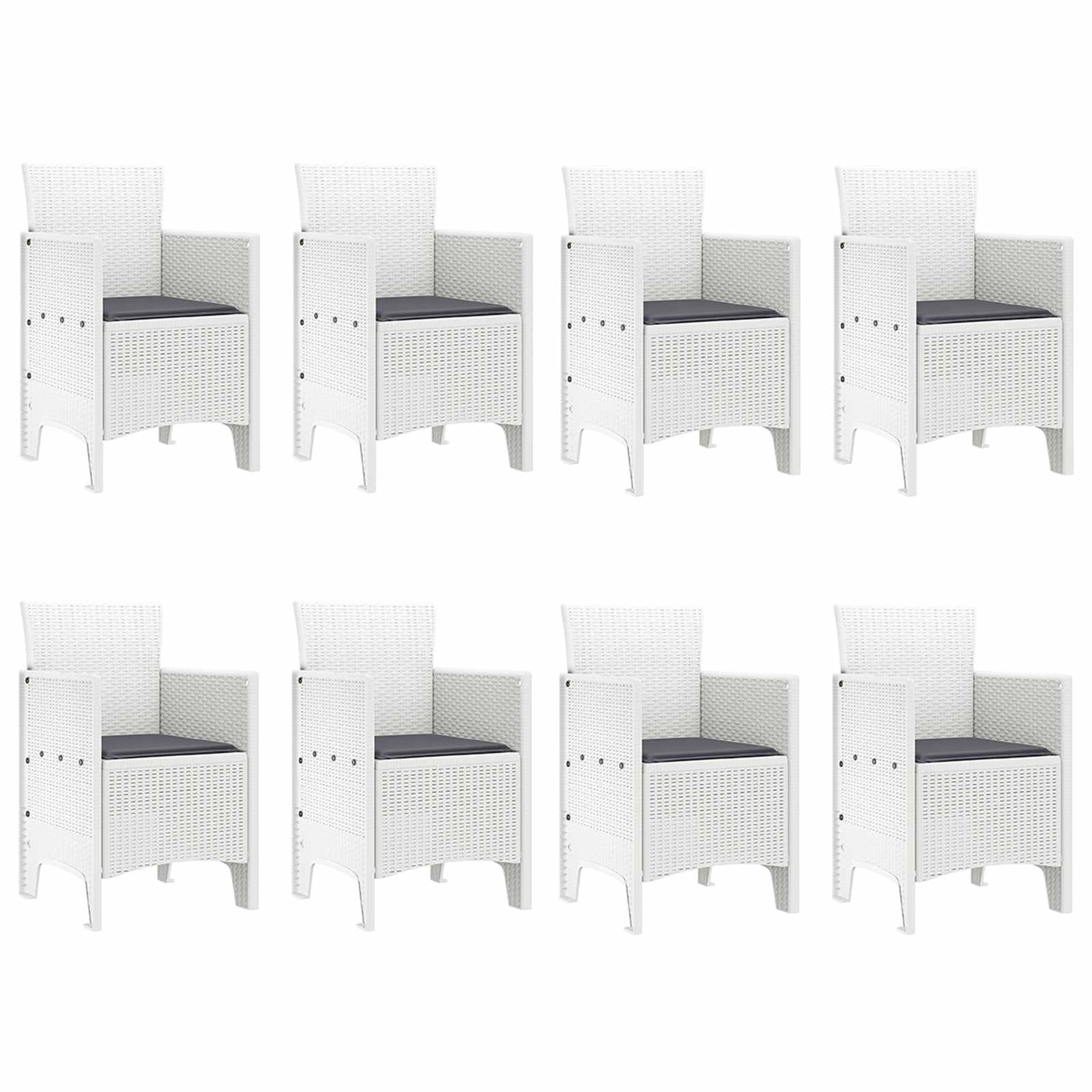 Komplet za jedilnico v vrtu 9 pcs Svetlo siva Polipropilen - slika 5